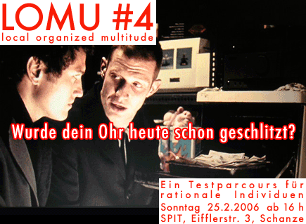 LOMU Hamburg: soziale Experimente und Aktionen zu Technologie, Kunst, Politik, Gesellschaft, Globalisierung, Regionalisierung, Globalisierungskritik, Schwarmintelligenz, …konomie, Situationismus, Utopie, Stadtentwicklung, UrbanitŠt, Zukunftsvisionen, Futurologie, Trendforschung, Kapitalismuskritik, Web 2.0, Community